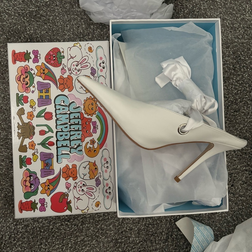 Jeffrey Campbell Grateau White Lace Up Heels